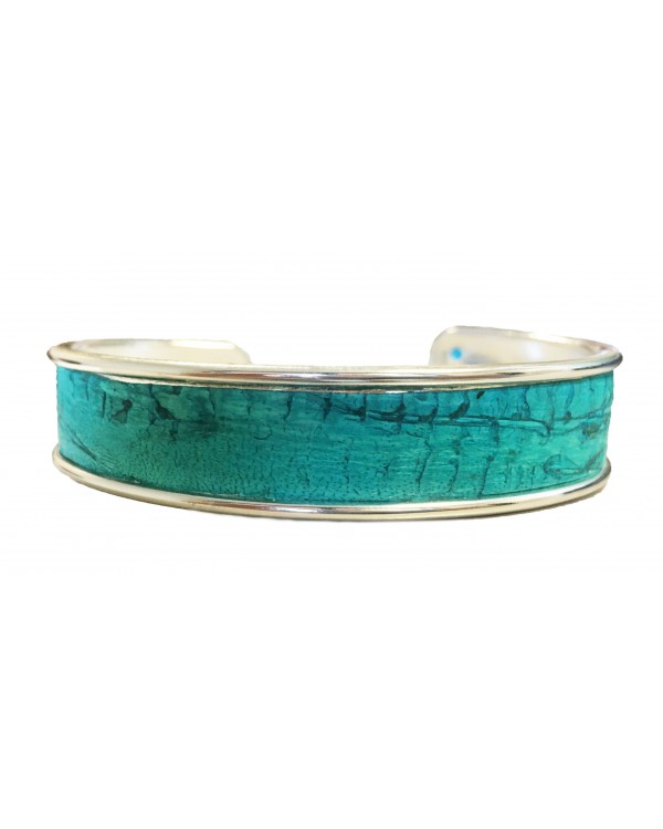 Manchette argentée - turquoise