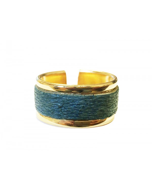 Bague en laiton doré - couleur pétrole