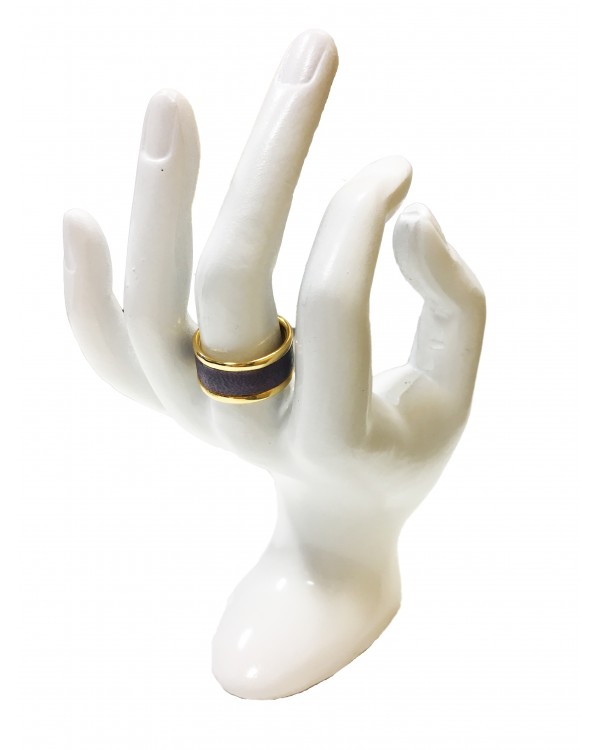 Bague en laiton doré - couleur mauve