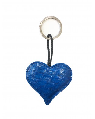 Porte-clés coeur bleu à écailles