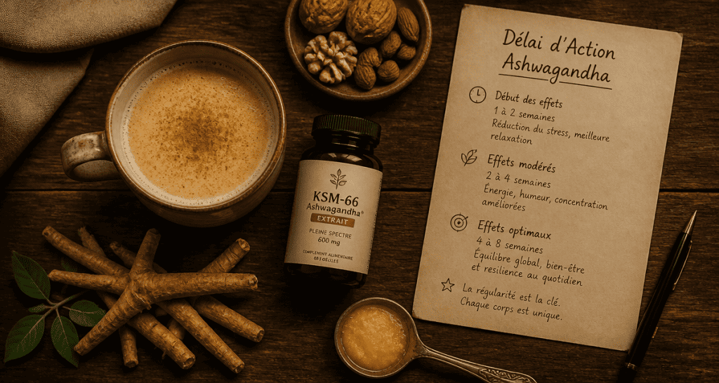 ashwagandha effet au bout de combien de temps vue table