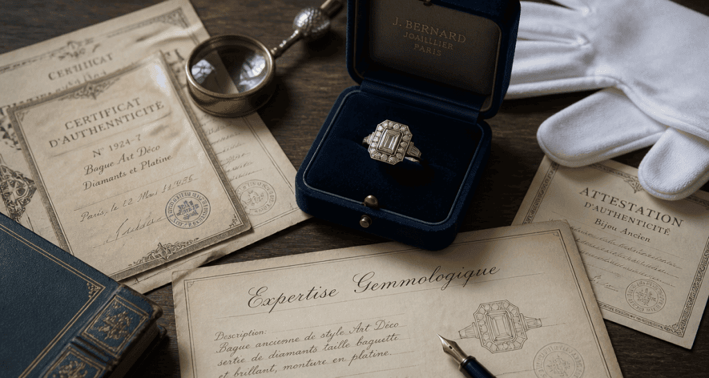 beaume bijoux bague art déco certificat authenticité