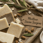meilleur savon surgras artisanal sur plateau bois