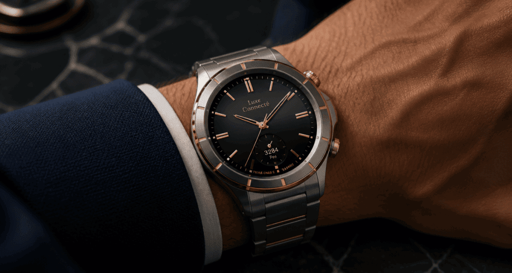 montre connectee de luxe titane poignet homme