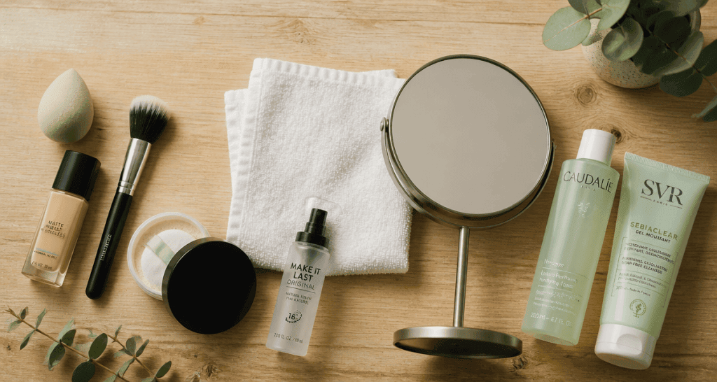 peau grasse quel fond de teint accessoires routine