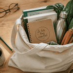 qu est ce qu un tote bag en coton debordant sur bureau