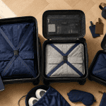set de valise gigogne organisé sur parquet