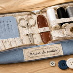 Trousse couture ouverte avec accessoires