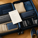 valise grand format ouverte et organisée