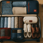 valise moyenne ouverte organisée voyage