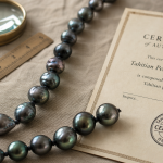 Collier de perles de tahiti baroques avec certificat d’authenticité