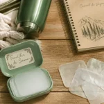 feuilles de savon translucides avec étui de voyage