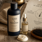 Meilleur shampoing pour cheveux matures Q10 & Kératine en salle de bain spa