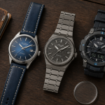 Montre homme 2025 trois modèles sur table bois