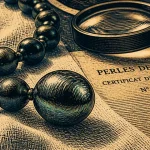Gros plan perle de tahiti noire authentique, lustre miroir