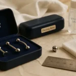 Piercing barre oreille en titane poli 1,2 mm