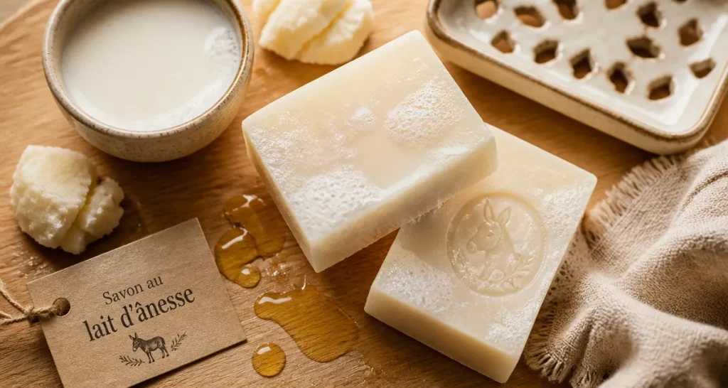 Savon lait d anesse 40% lait frais, texture crémeuse