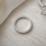 Alliance femme diamant, tour complet, or 18 carats, bague de fiançailles