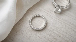 Alliance femme diamant, tour complet, or 18 carats, bague de fiançailles