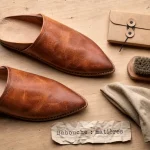 Babouche chaussure en cuir : semelle fine et finitions