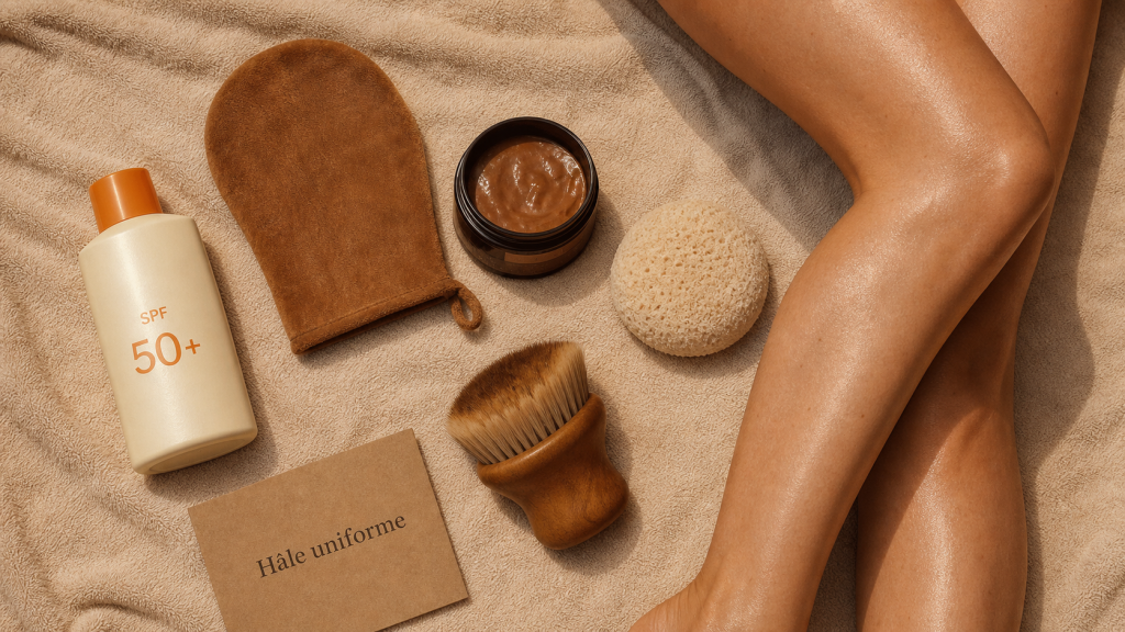 Comment bronzer des jambes : SPF 50+ et autobronzant, sans traces