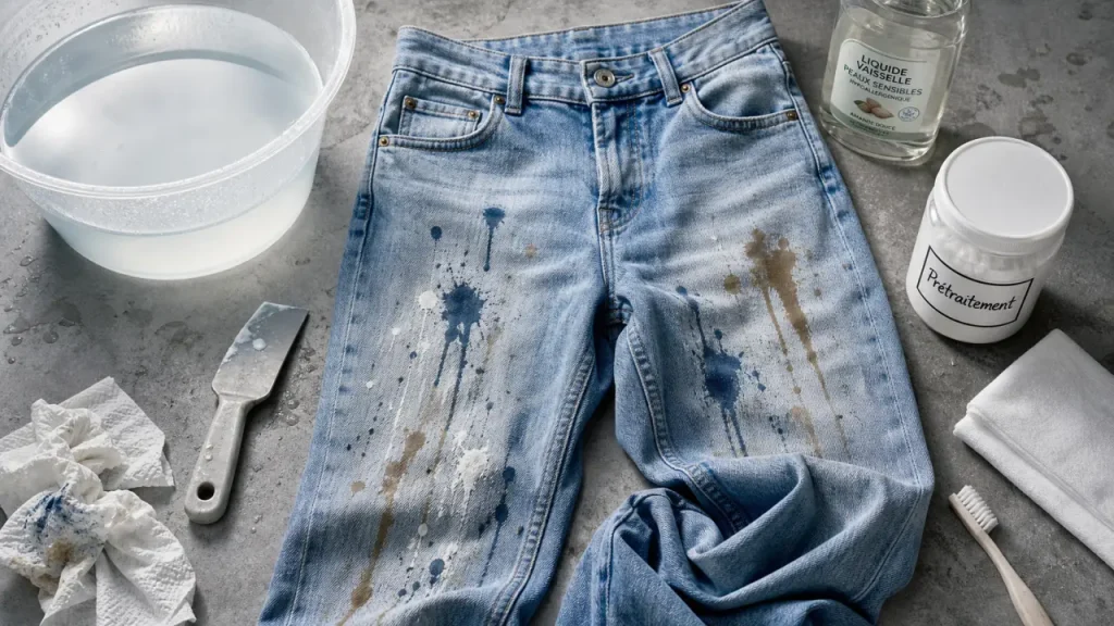 Comment enlever de la peinture sur des vêtements : tache de peinture sur jean