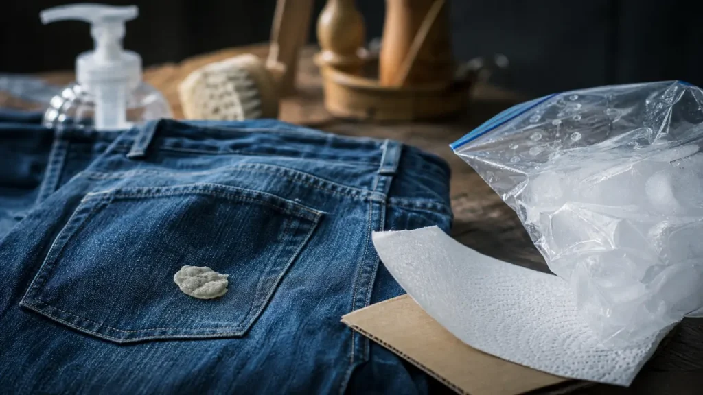 Enlever du chewing gum sur un jean : froid, chaleur ou vinaigre