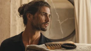 Man bun chignon homme mi-longs : tension à éviter