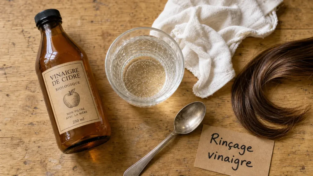 Vinaigre de cidre et cheveux : rinçage pour brillance et cuir chevelu