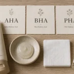 Crème peeling visage AHA BHA PHA, texture et peau plus lisse