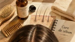 Cure de sebum : brosse douce, peigne et cuir chevelu