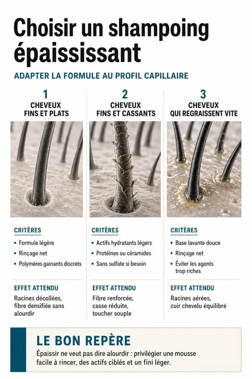Comparatif du meilleur shampoing pour épaissir les cheveux selon le type de cheveux et les critères de choix