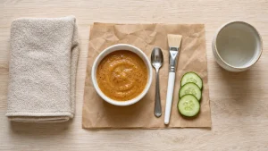 Masque pour le visage maison en bol, recette simple à la cannelle et au miel