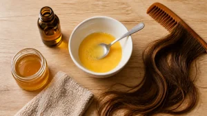 Oeuf pour les cheveux : jaune d’œuf et rinçage