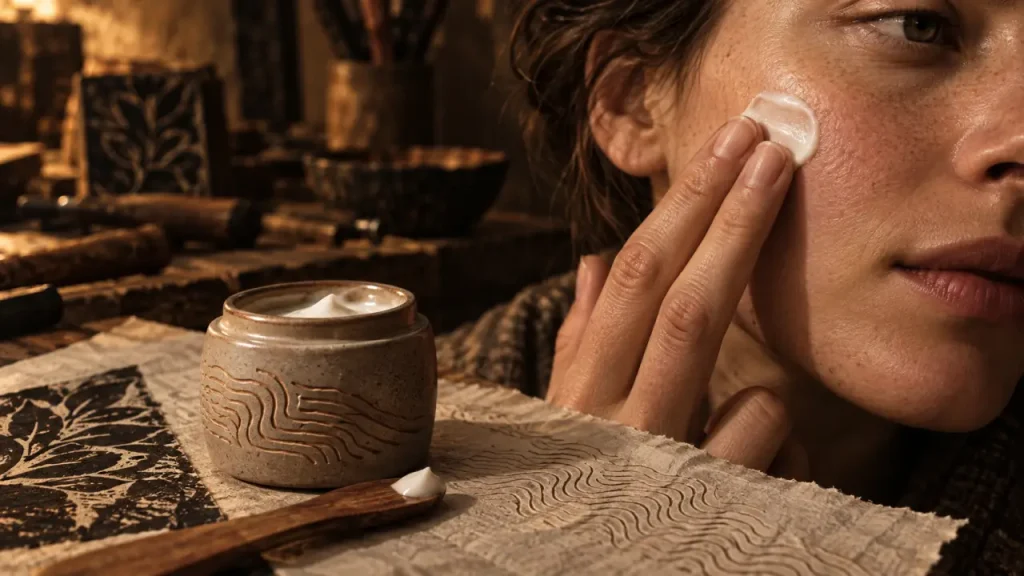 Ceramide crème visage : application sur peau, barrière cutanée réparée