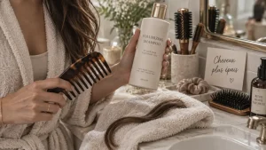 Épaissir les cheveux : shampoing volumisant et mèche fine au peigne