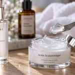 Acide hyaluronique crème : texture gel translucide pour la peau