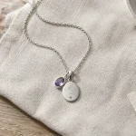 Pendentif original femme en argent 925 avec pierre ovale