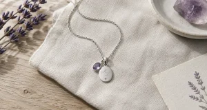 Pendentif original femme en argent 925 avec pierre ovale