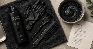 Shampoing coloration noir : cheveux blancs visibles